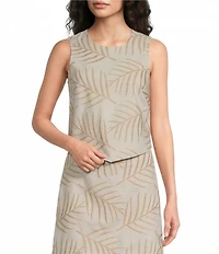 Every Round Neck Sleeveless Embroidered Tie Back Coordinating Top