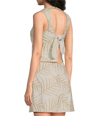 Every Round Neck Sleeveless Embroidered Tie Back Coordinating Top