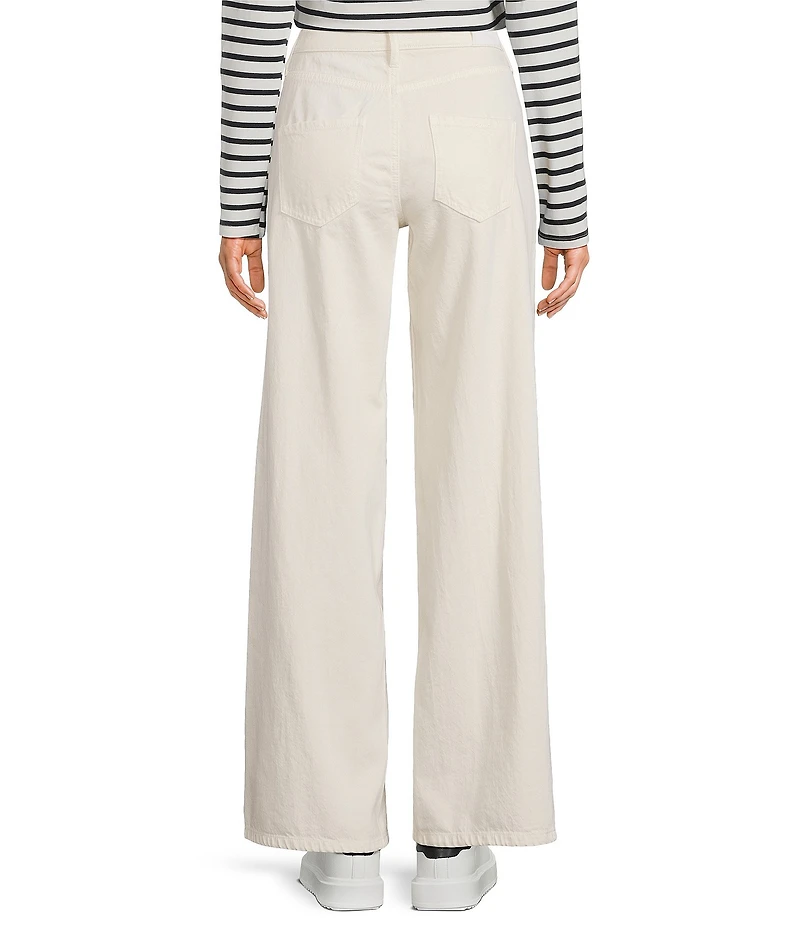 Every Seam Woven High Rise Wide Leg Full Length Jeans