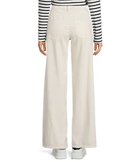 Every Seam Woven High Rise Wide Leg Full Length Jeans