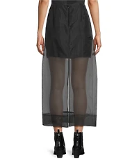 Every Coordinating Sheer Woven Mid Rise A-Line Midi Skirt