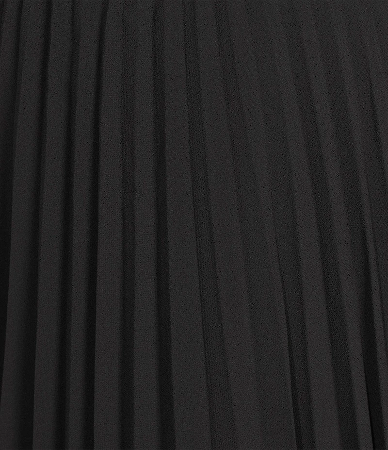 Every Sheer Woven Pleated Mid Rise A-Line Midi Skirt