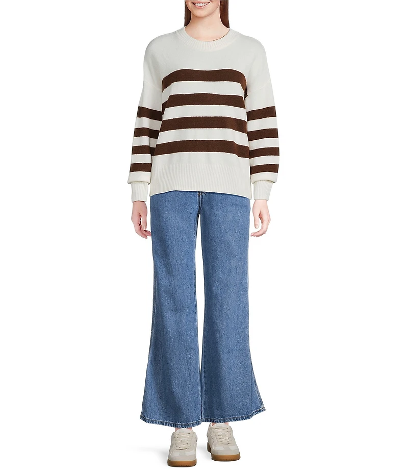 Every Stretch Denim Mid Rise Wide Leg Jeans
