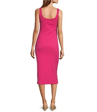Every Stretch Knit Scoop Neck Sleeveless Midi Dress