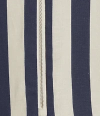 Every Stripe Linen Blend Round Neck Sleeveless Romper