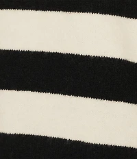 Every Wool Rugby Stripe Pointed White Collar V-Neck Long Sleeve Pullover
