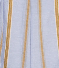 Every Woven Striped Scoop Neck Short Balloon Sleeve Romper