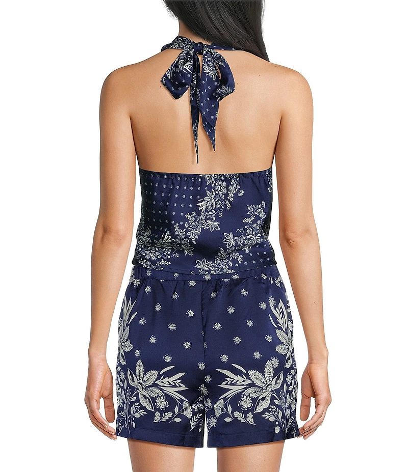 Evolutionary Bandana Halter Tie Top