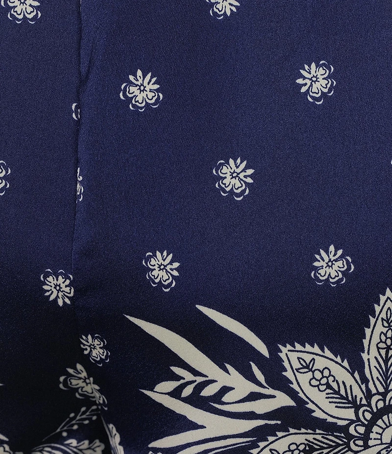 Evolutionary Bandana Print Elastic Waist Shorts