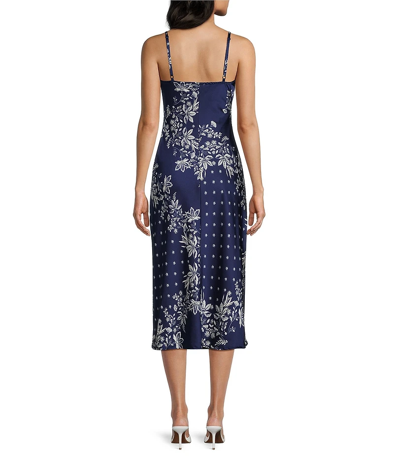 Evolutionary Bandana Printed V-Neck Side Slit Dress