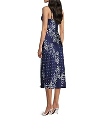 Evolutionary Bandana Printed V-Neck Side Slit Dress