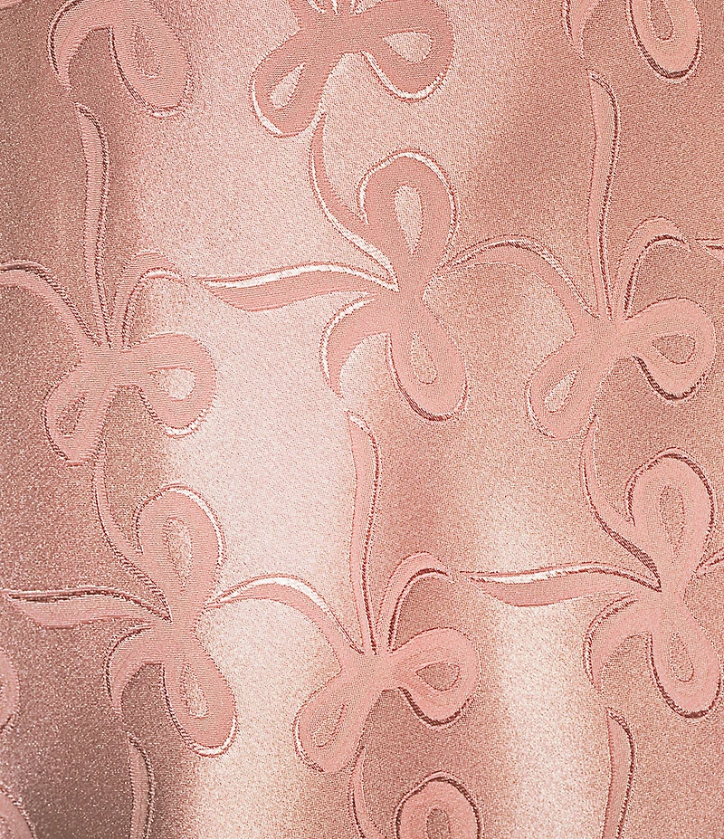 Evolutionary Bow Print Ruffled Scoop Neck Spaghetti Strap Slip Dress