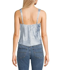 Evolutionary Bow Print Sweetheart Neck Tank Top