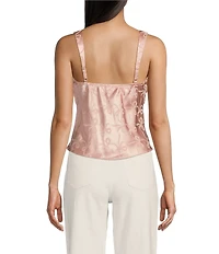 Evolutionary Bow Print Sweetheart Neck Tank Top