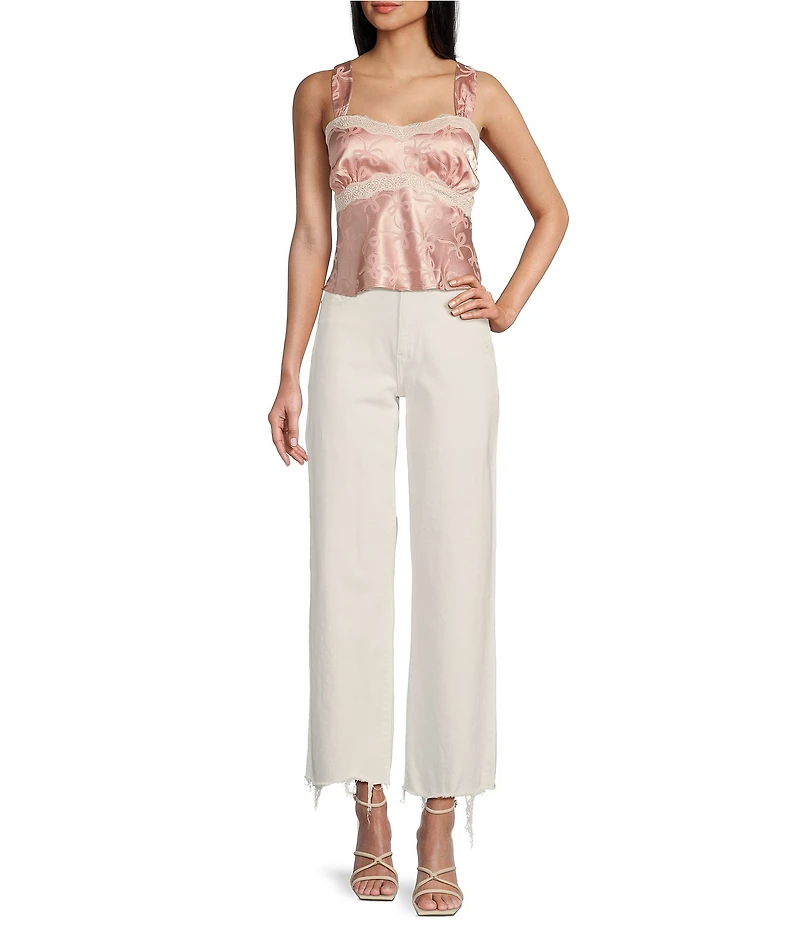 Evolutionary Bow Print Sweetheart Neck Tank Top