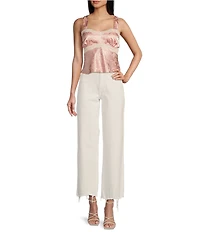 Evolutionary Bow Print Sweetheart Neck Tank Top