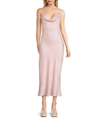 Evolutionary Cowl Neck Midi Slip Dress
