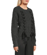 Evolutionary Crew Neck Front Bow Detail Long Sleeve Sweater