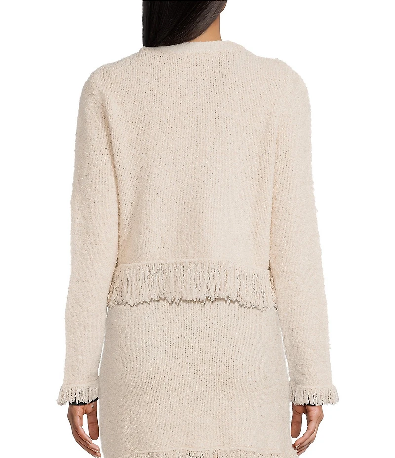 Evolutionary Crew Neck Long Sleeve Bow Front Cardigan