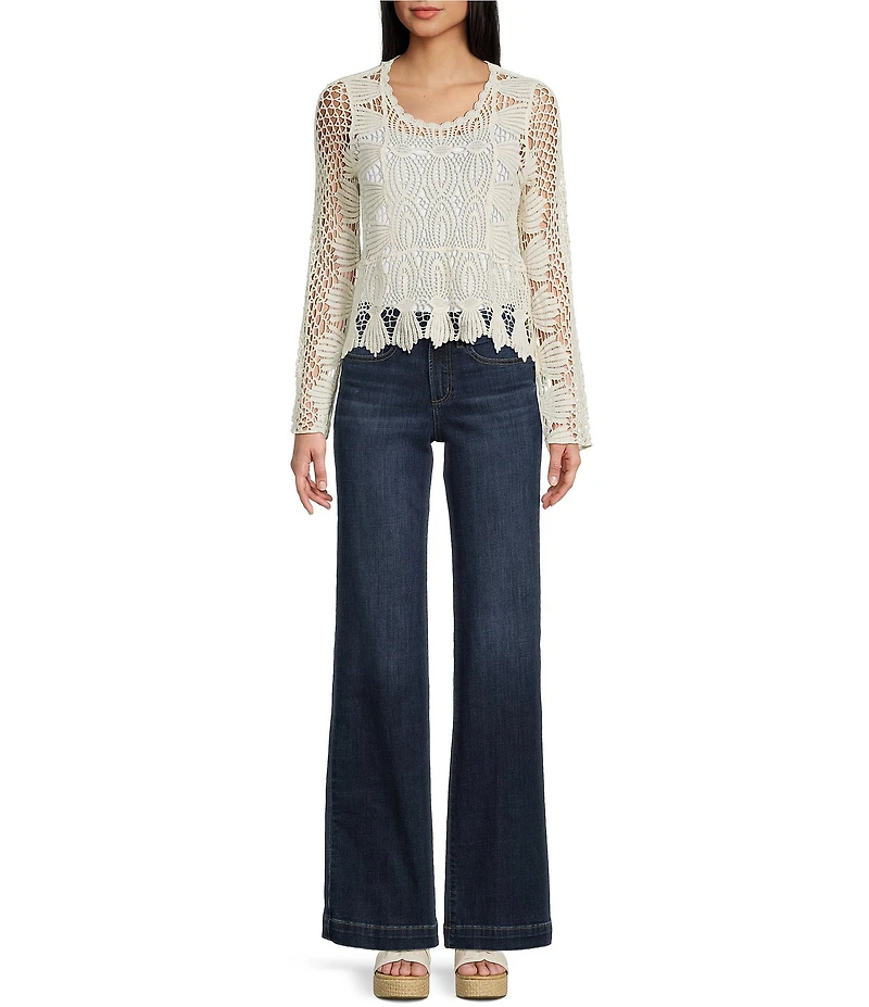 Evolutionary Crochet Long Bell Sleeve Sweater Top