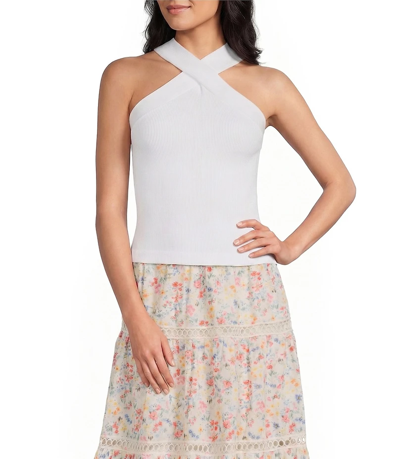 Evolutionary Cross Neck Halter Top