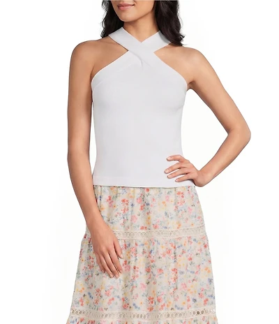 Evolutionary Cross Neck Halter Top