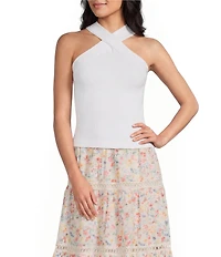 Evolutionary Cross Neck Halter Top