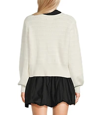 Evolutionary Double Bow Front V-Neck Long Sleeve Cardigan