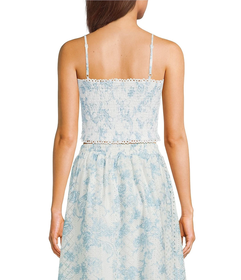 Evolutionary Embroidered Eyelet Bustier Top