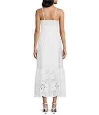 Evolutionary Eyelet Tie Front Tiered Maxi Dress