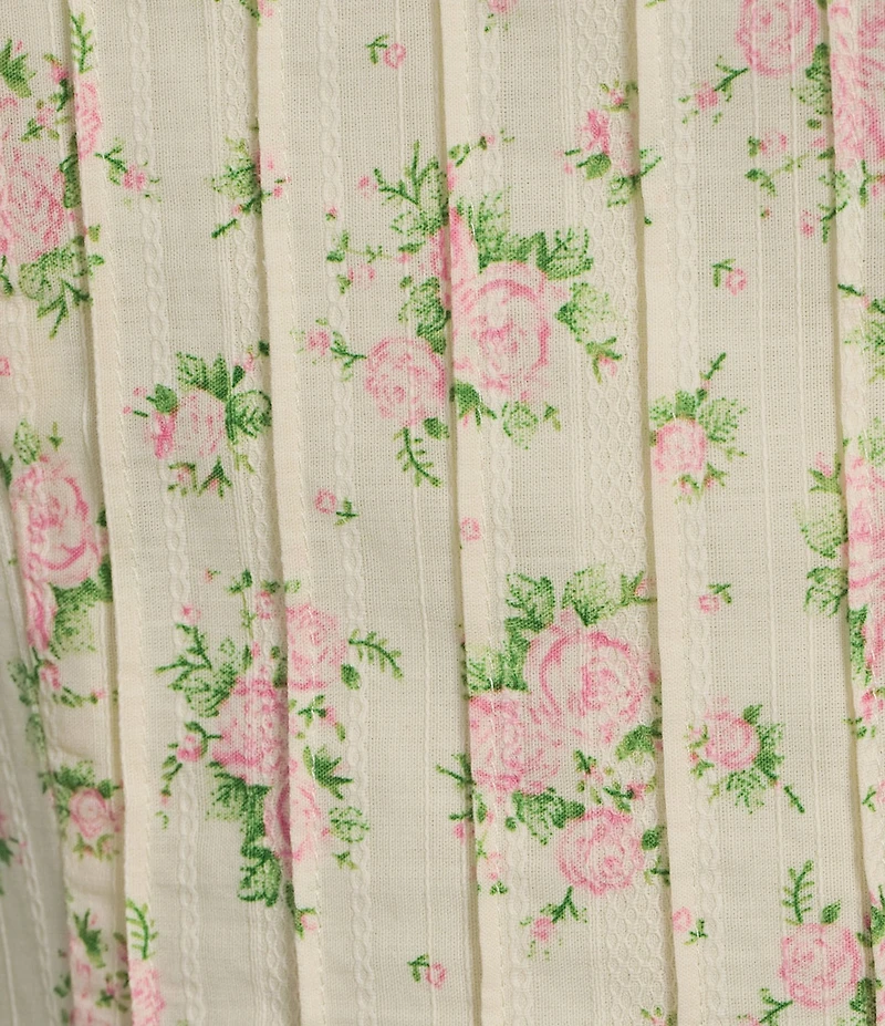 Evolutionary Floral Print Square Neck Short Puff Sleeve Top