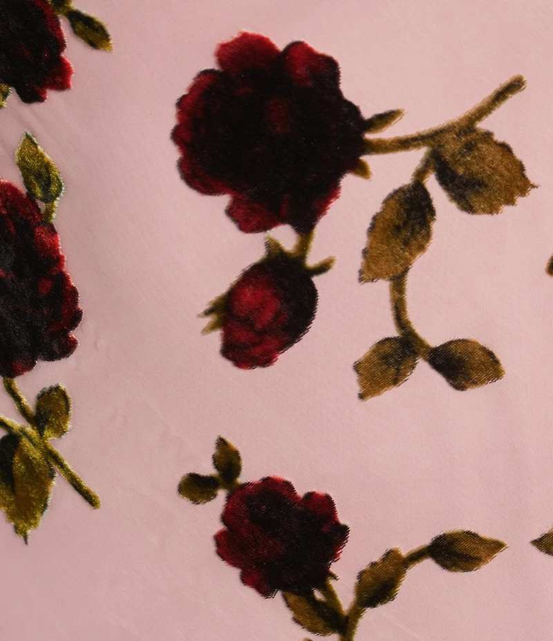 Evolutionary Floral Printed Scarf Side Slit Midi Dress