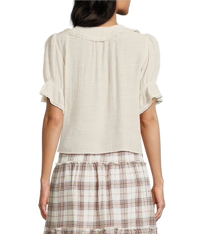 Evolutionary Flowy Short Sleeve V-Neck Blouse