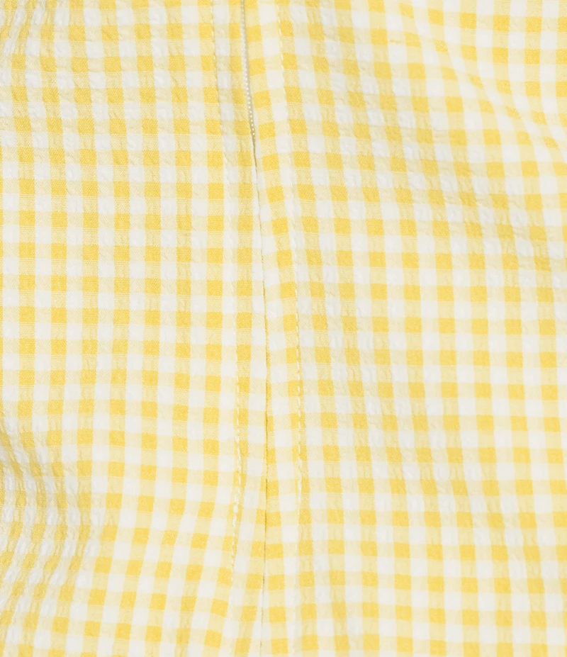 Evolutionary Gingham Tie Shoulder Dress