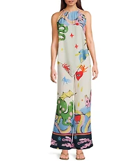 Evolutionary Coordinating Halter Neck Sleeveless Halter Scarf Top