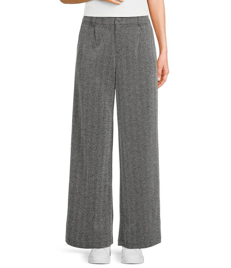 Evolutionary Herringbone Mid Rise Full Length Trousers