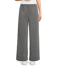 Evolutionary Herringbone Mid Rise Full Length Trousers