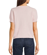 Evolutionary Knit Bow Front Short Sleeve Sweater
