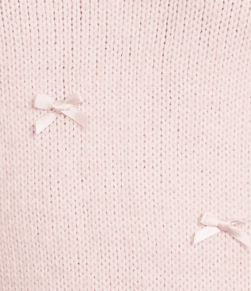 Evolutionary Knit Bow Front Short Sleeve Sweater