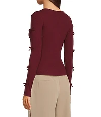 Evolutionary Knit Bow Long Sleeve Top