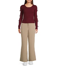 Evolutionary Knit Bow Long Sleeve Top