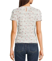 Evolutionary Lace Printed Short Sleeve Top