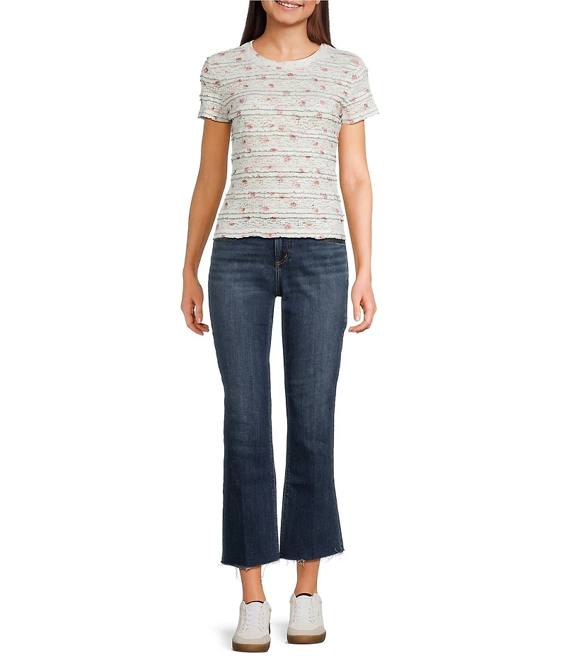 Evolutionary Lace Printed Short Sleeve Top