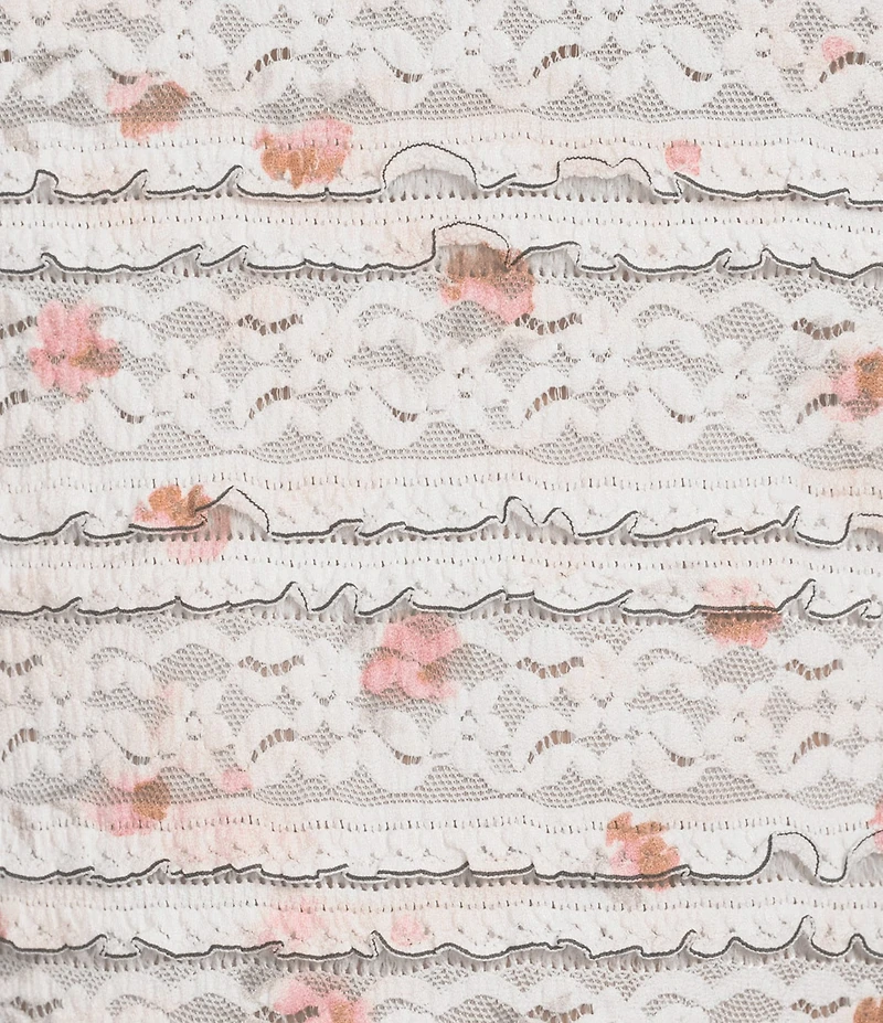 Evolutionary Lace Printed Short Sleeve Top