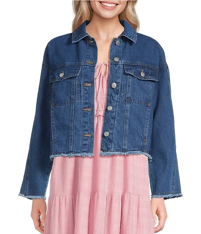 Evolutionary Long Sleeve Raw Edge Denim Jacket