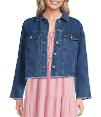 Evolutionary Long Sleeve Raw Edge Denim Jacket