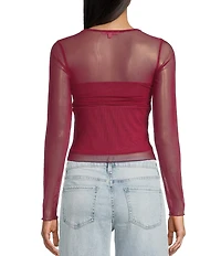 Evolutionary Mesh Boat Neck Long Sleeve Top