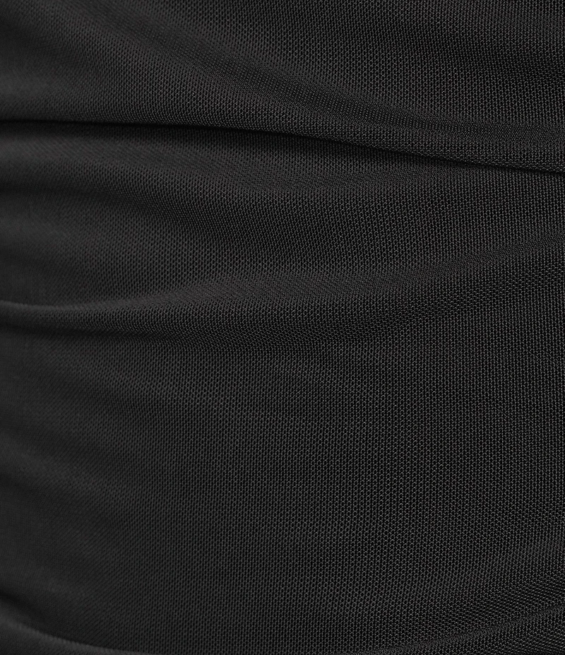 Evolutionary Mesh Side Ruched Long Sleeve Top