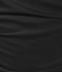 Evolutionary Mesh Side Ruched Long Sleeve Top