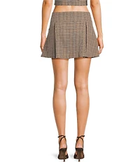 Evolutionary Plaid Bow Pleated Coordinating Mini Skirt